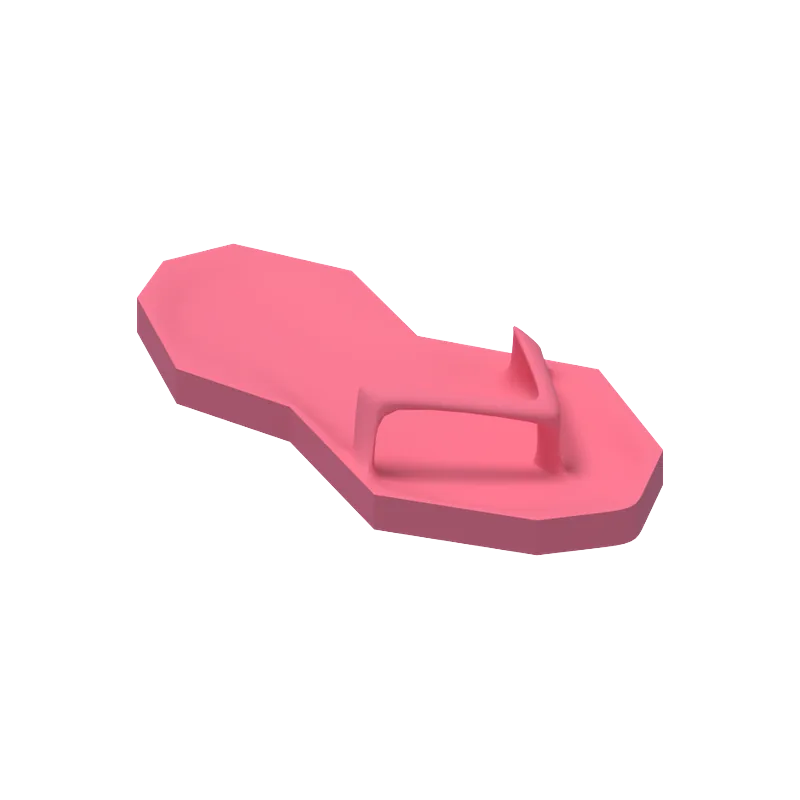 The shoe from the back corner, showing where the strap joins